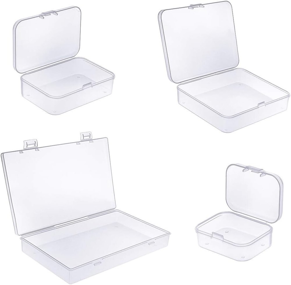 Assorted Sizes Mini Clear Storage Containers - 24 Lockable and Water Resistant