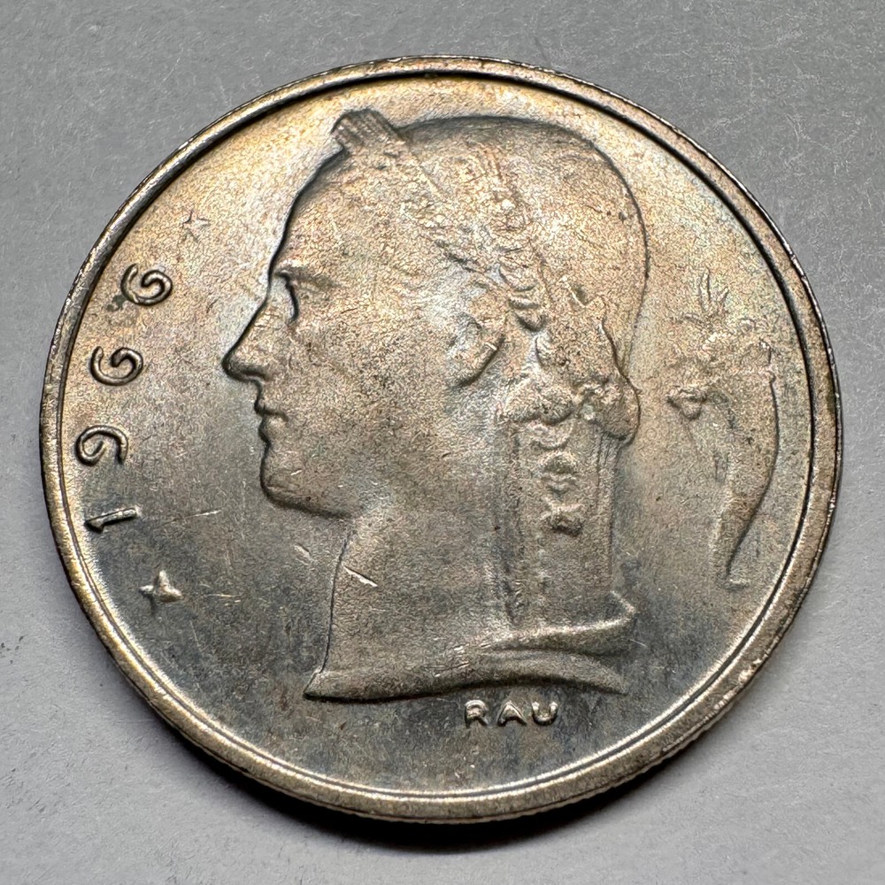 1966 Belgium 1 Franc - Beautiful Coin - #A-054-B