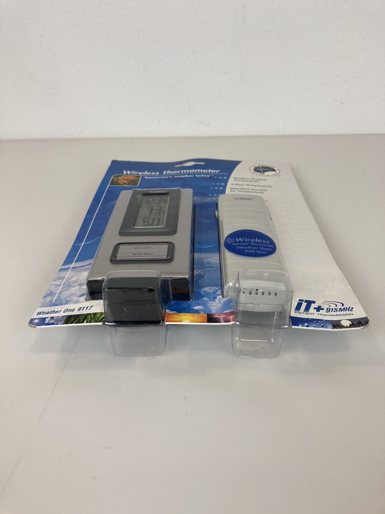La Crosse Wireless Thermometer Sensor & Receiver Weather One 9117 Digital Clock