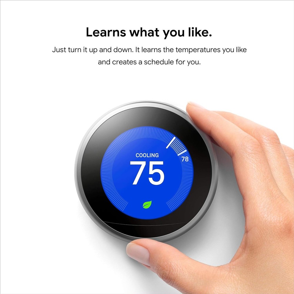 Google Nest Learning Thermostat - 3rd Gen - Programmable Smart Thermostat