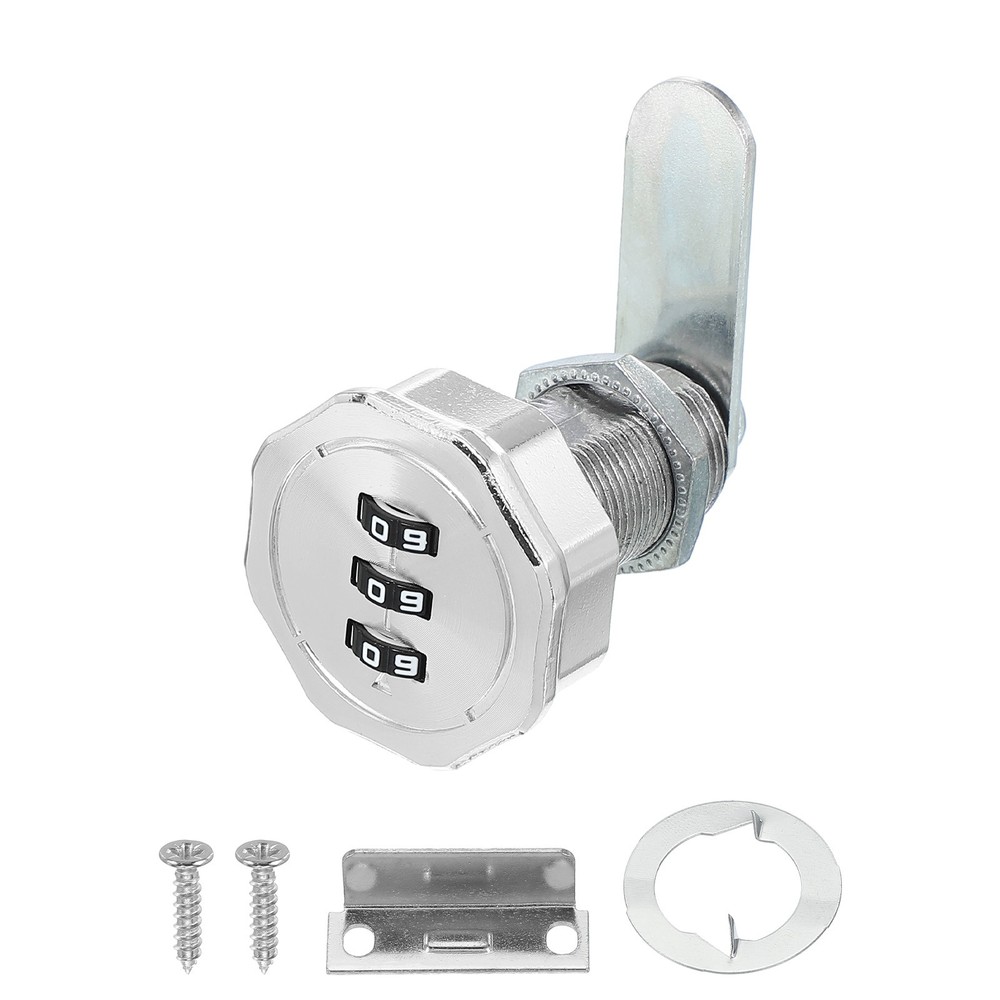 13/16" Combination Cabinet Cam Lock Cylinder Password Coded Lock Silver