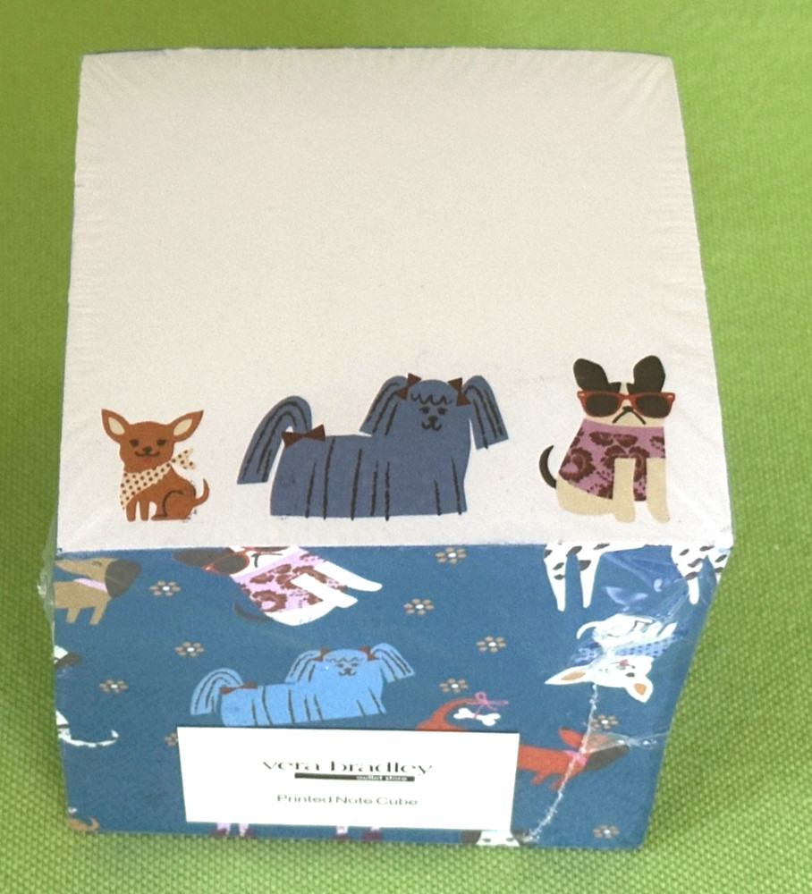 VERA BRADLEY BARK PARK PRINTED NOTE CUBE:NWT DOGS