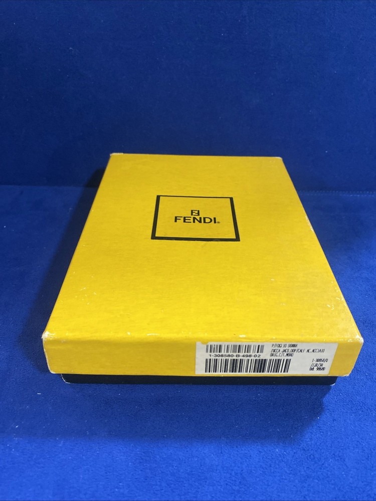 Fendi Empty Yellow/ Black Box 7” X 5” X 1.5” GIft Storage Authentic.
