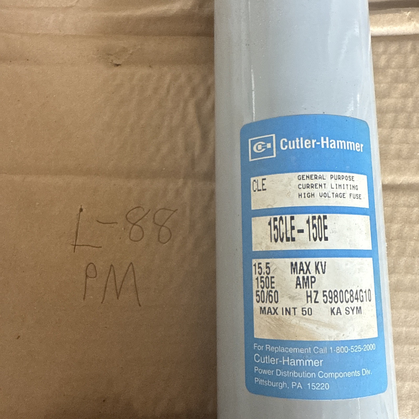 15CLE-150E CUTLER-HAMMER - FUSE 15.5KV-150E - NEW OPEN Box