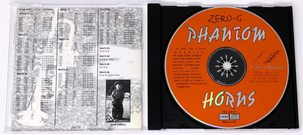 Zero-G Phantom Horns Sample/Sound Library/Sampling CD 1995