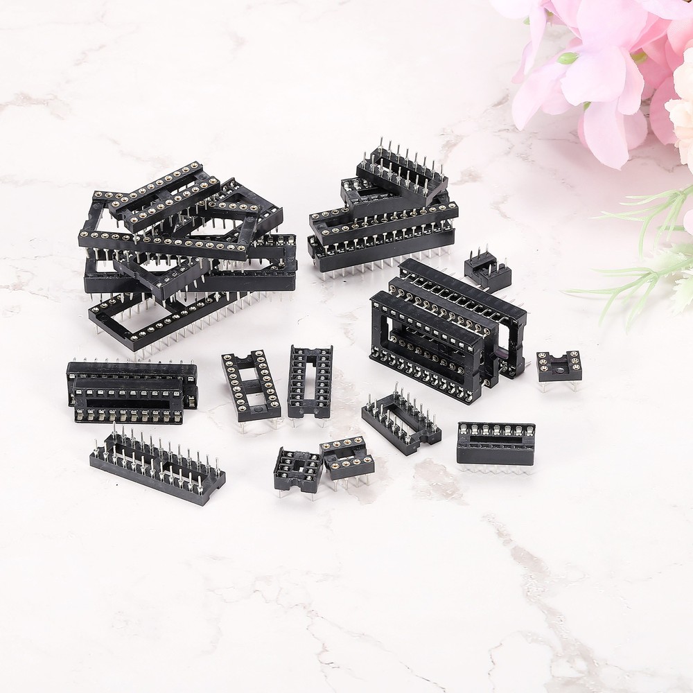 DIP IC Chip Socket Adapter Round Pin 14P 2.54mm Pitch IC Socket, 6 Pack