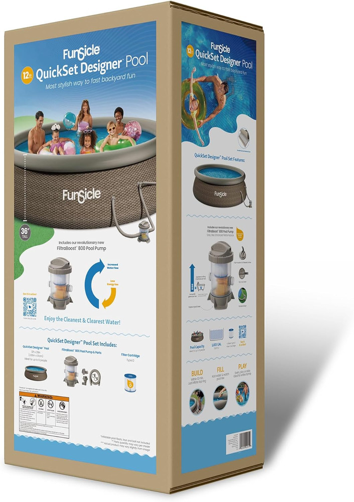 Quickset 12' Round Above Ground Pool with Filter & Repair Patch Included