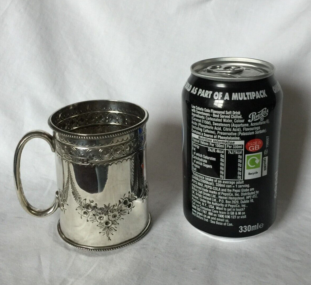VICTORIAN MUG STERLING SILVER SHEFFIELD 1898