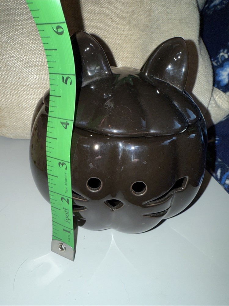Black Cat Cat-O-Lantern Ceramic w lid
