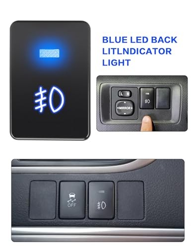 12V Blue LED Push Button Switch Blue LED Multi-Purpose Fog lamp Switch