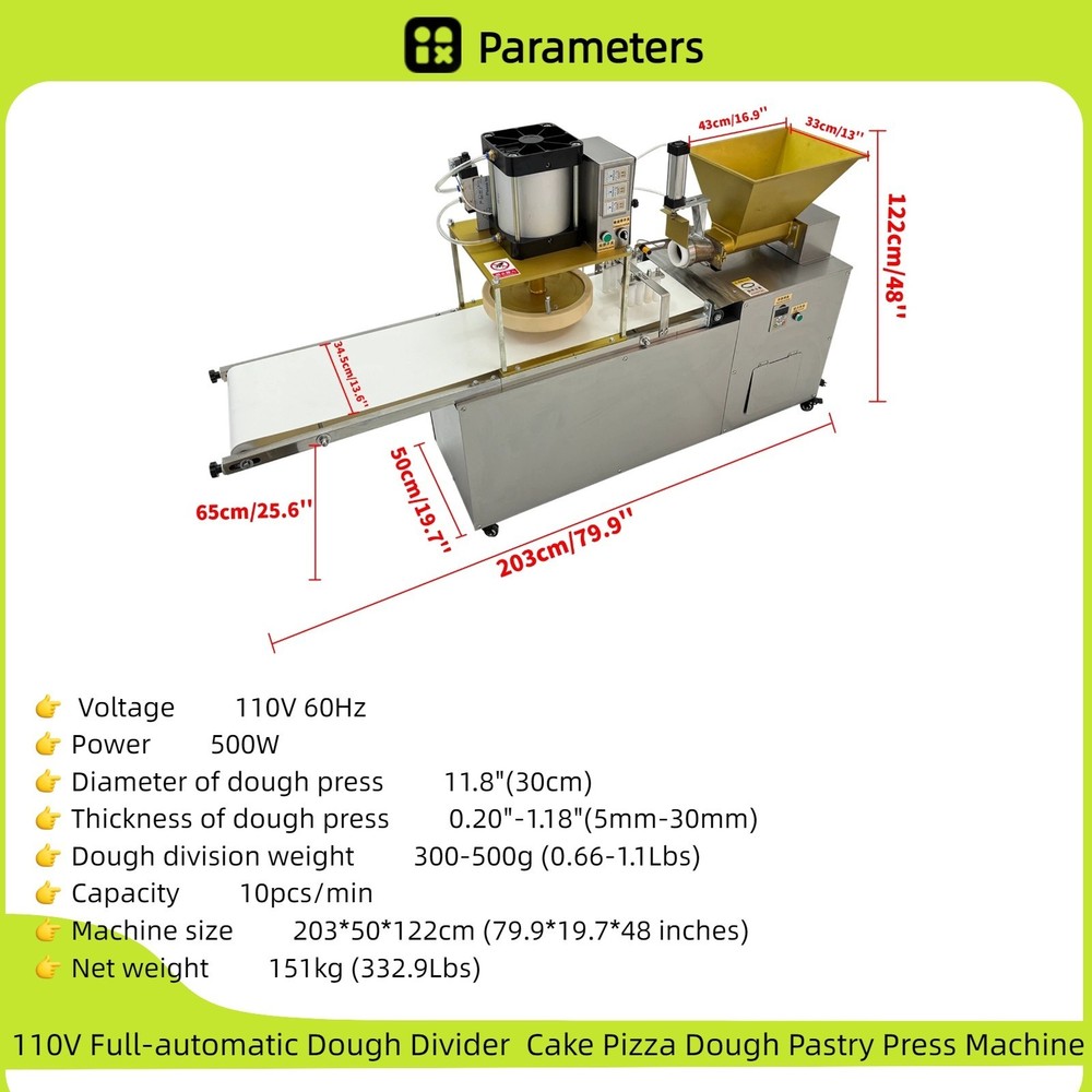 110V Multifunctional Full-automatic Dough Divider Cake Pizza Dough Press Machine