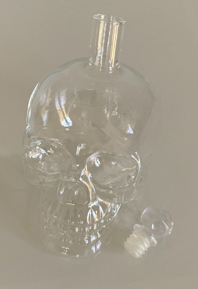 CRYSTAL HEAD Skull Vodka Decanter Bottle & Stopper • EMPTY • New (Other)