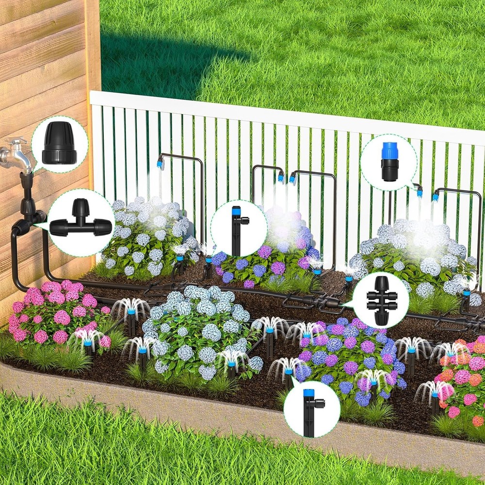 230FT Drip Irrigation System Kit Quick-Connect Garden Watering Set