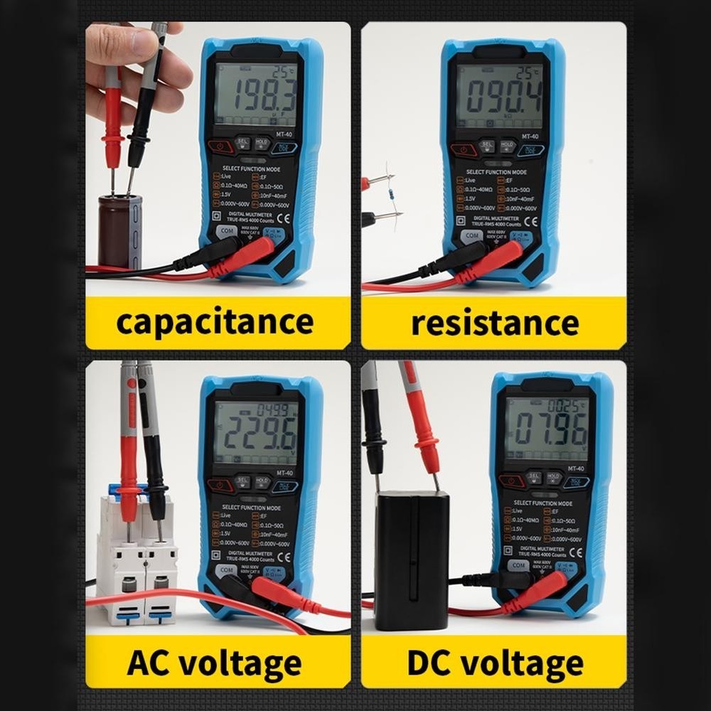 Digital MT40 Multimeter with Fast Sampling Rate and Backlight Functionality