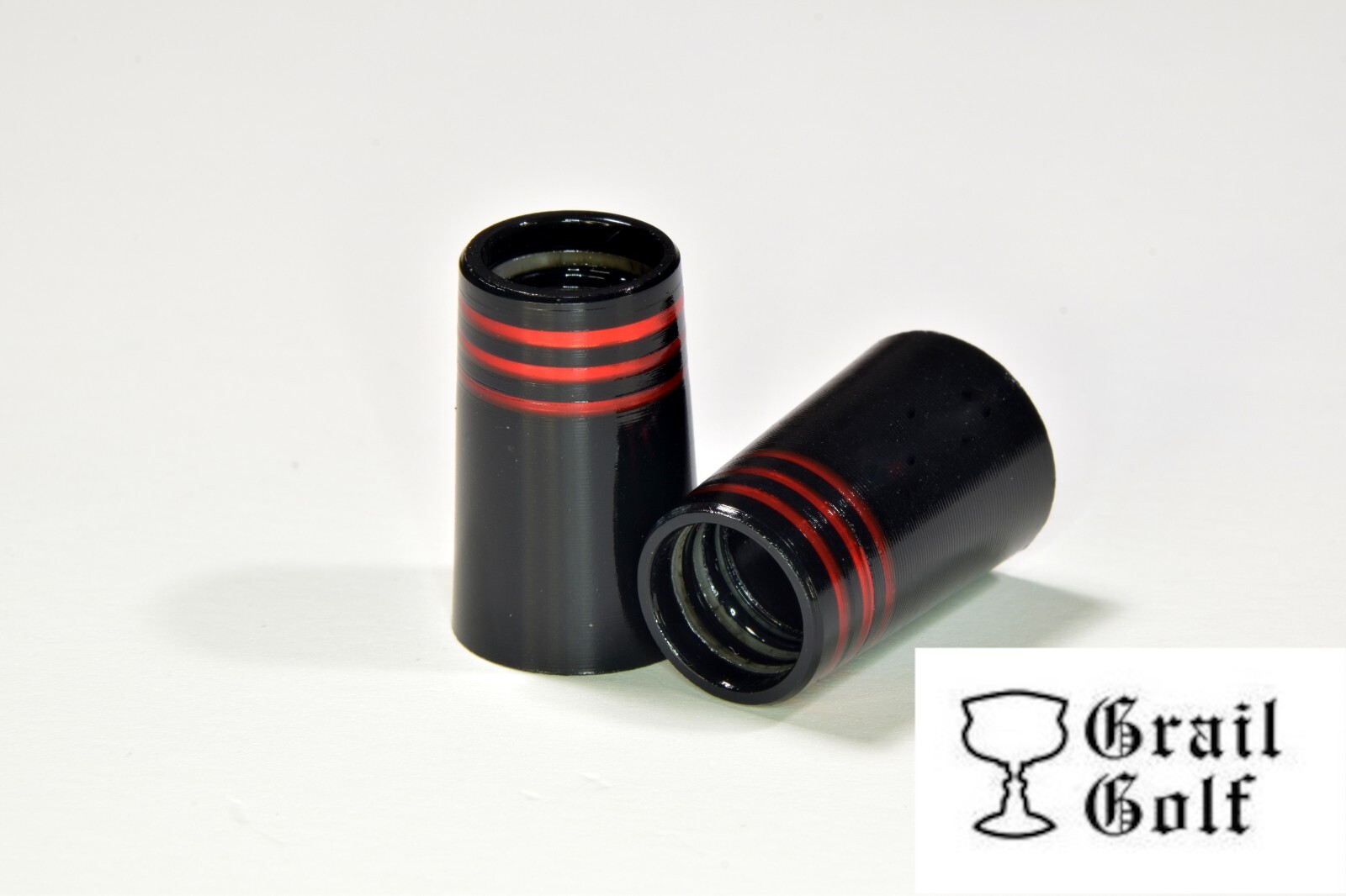 GRAIL GOLF NEW ULTRA-PREM BLACK IRON FERRULES .355 .87" .540OD 3 RED RINGS LOT