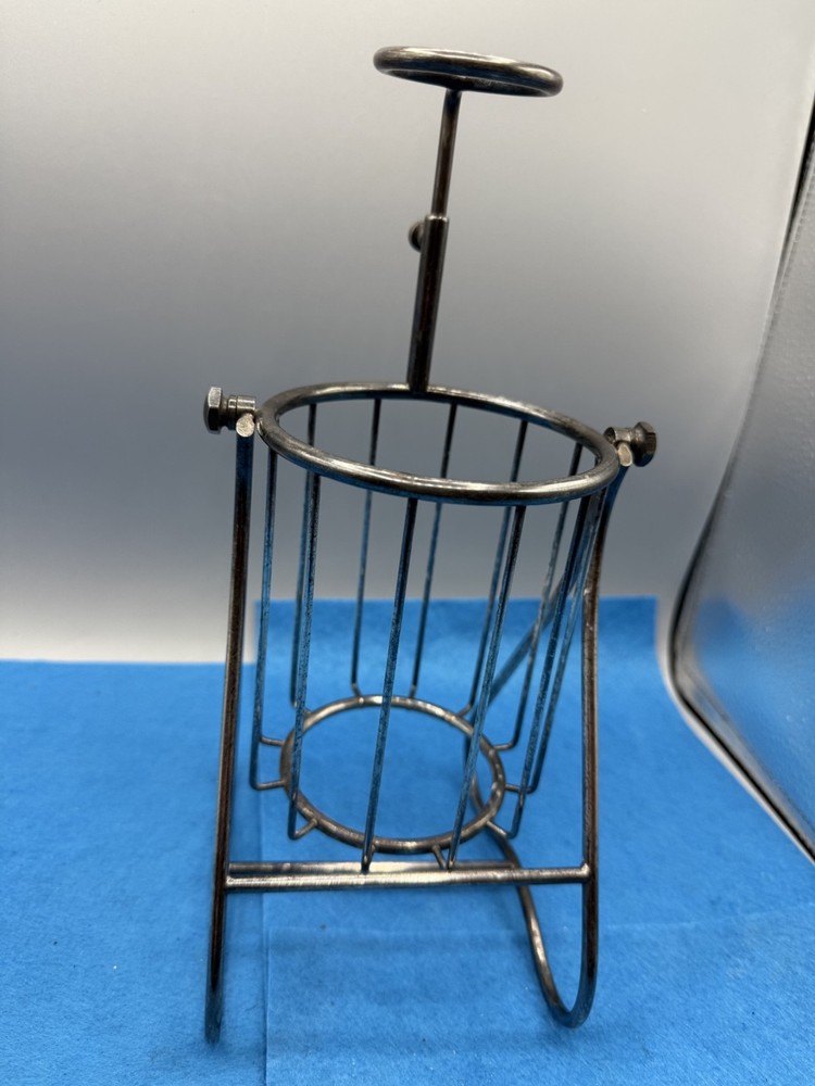 Silver Plate Wine Bottle Holder Pourer Sculpture Style Vtg Retro