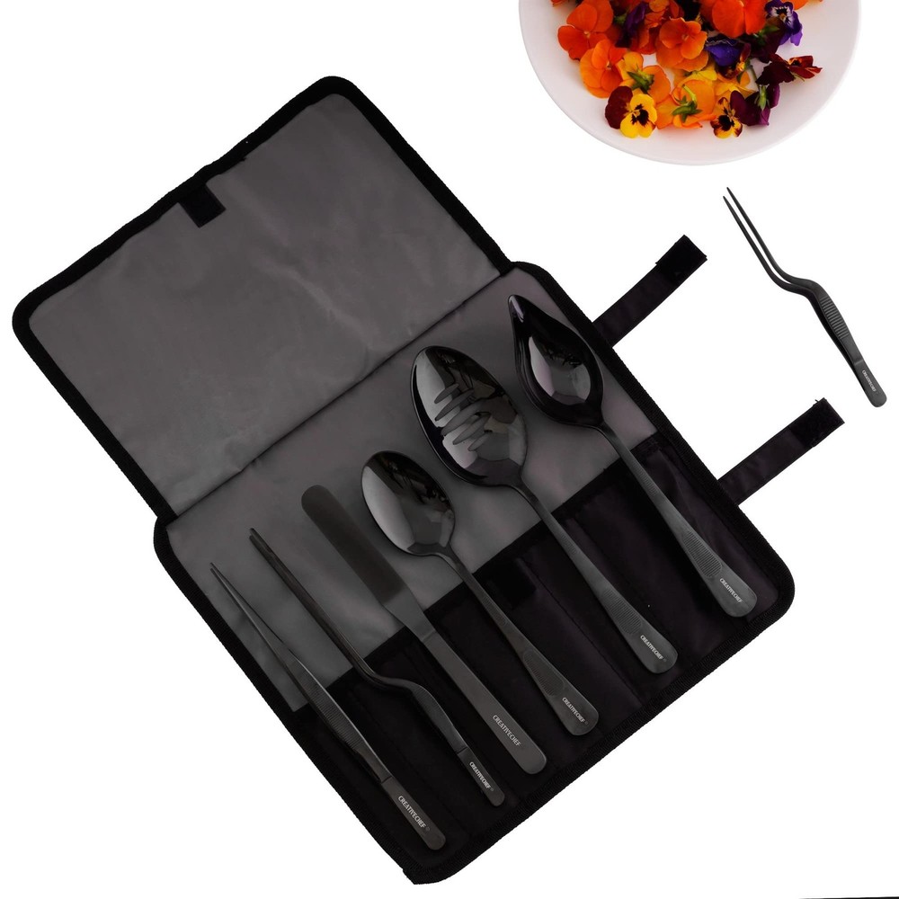 CREATIVECHEF 7 PCS Plating Tools Culinary Set Contains kitchen tweezers spatu...