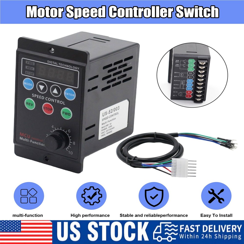 Programmable Motor Speed Controller Variable Speed Governor Switch AC 110V 120W