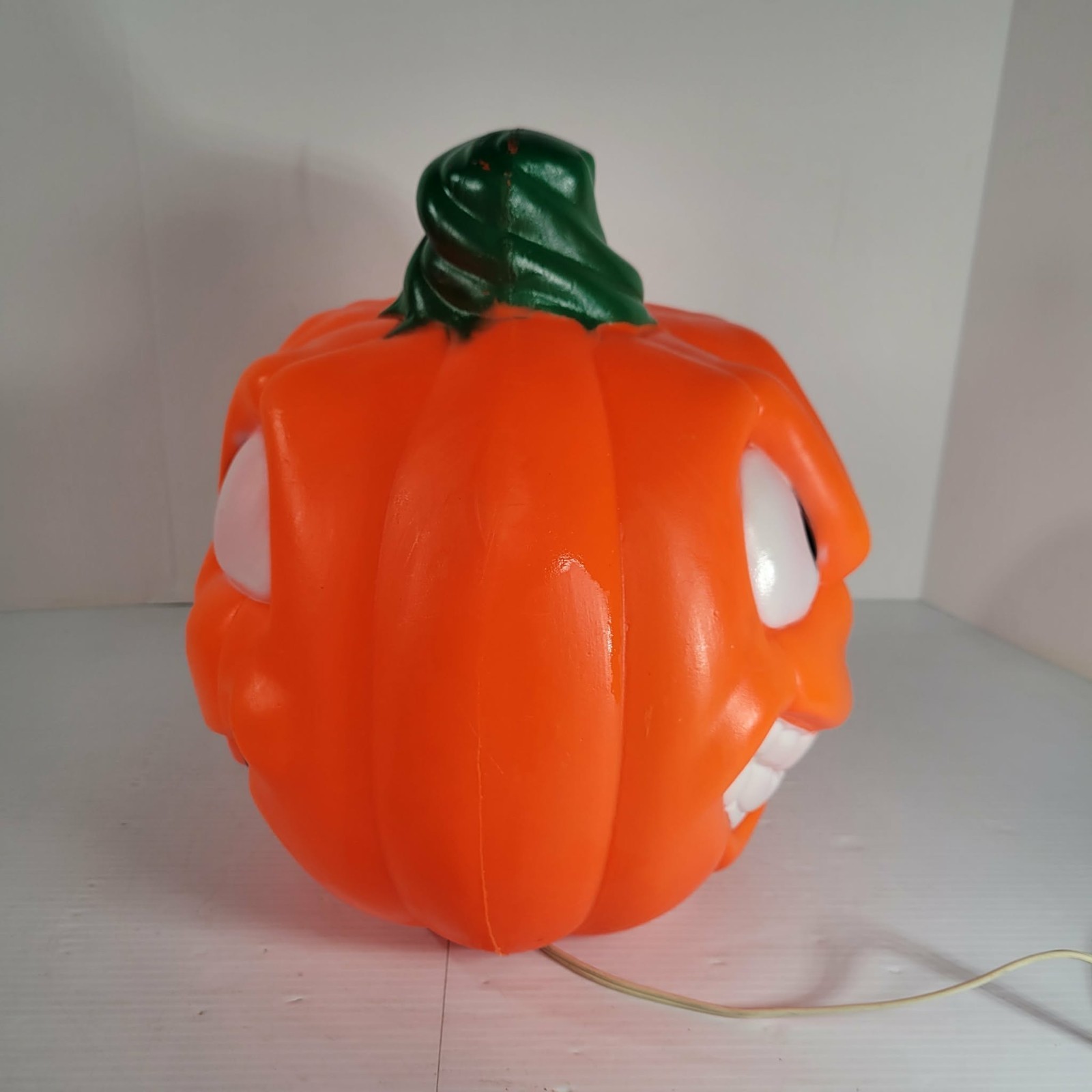 Vtg Empire Two Faced Double Sided Light Up 13" Blow Mold Jack O Lantern Lights