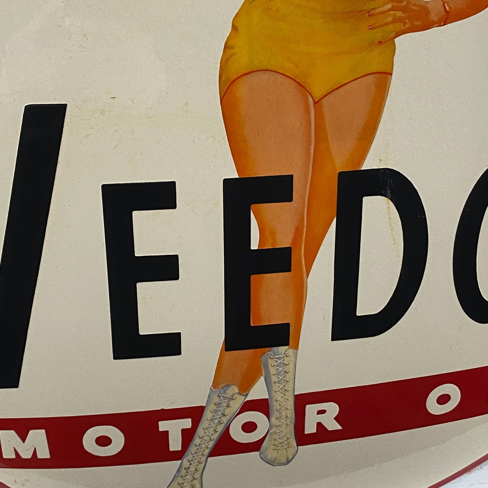 Veedol Enamel Sign - Ø 50cm (19.7") - Nice Motor Oil Collector Advertising Decor
