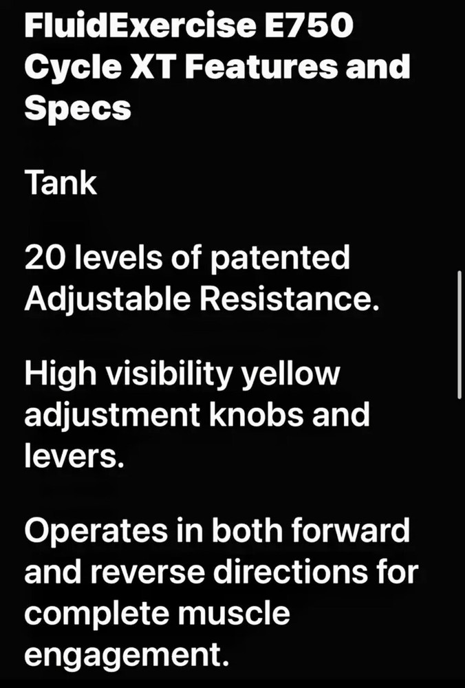 Fluid Exercise E750 Recumbent Cycle