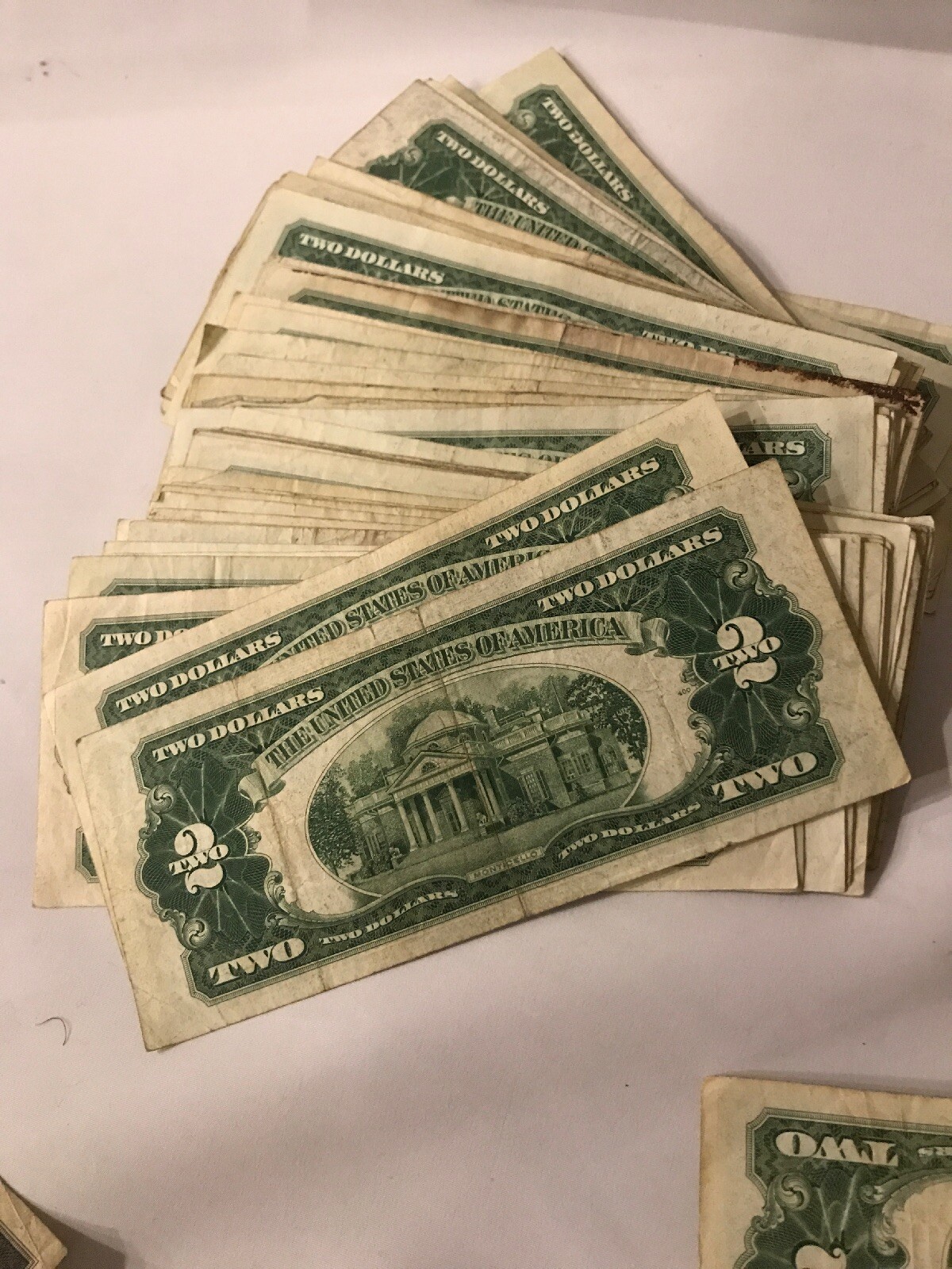 ✯1953-1963 Circulated RARE Two Dollar Bill $2 Note Fancy Red Seal Old Paper Lot✯