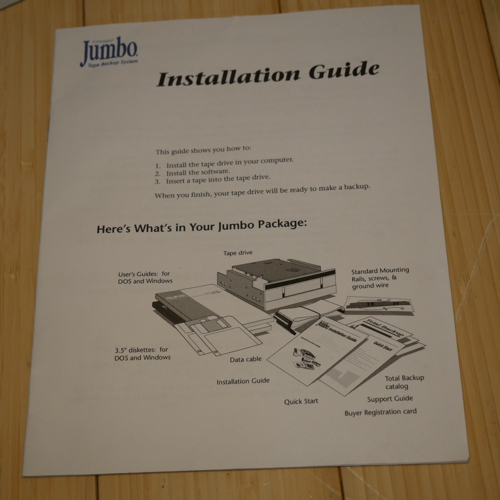 Colorado Jumbo 250 Internal Tape Backup System - Tested & Working