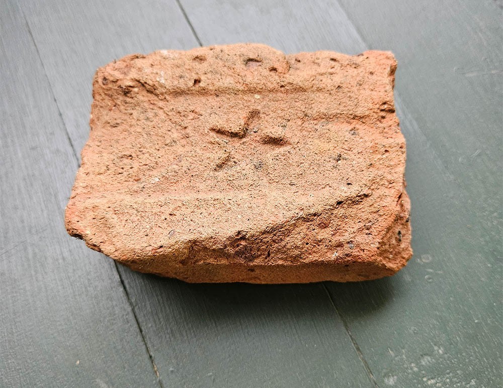 Antique Brick Impressed Star - possible Hudson River