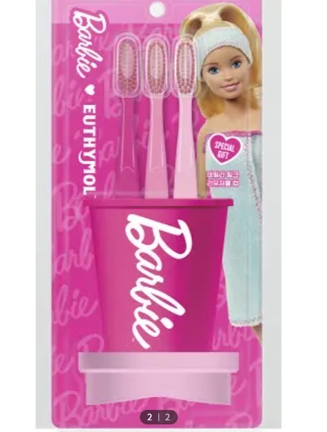 Euthymol x Barbie Whitening Toothbrush 3p + Reusable Cup