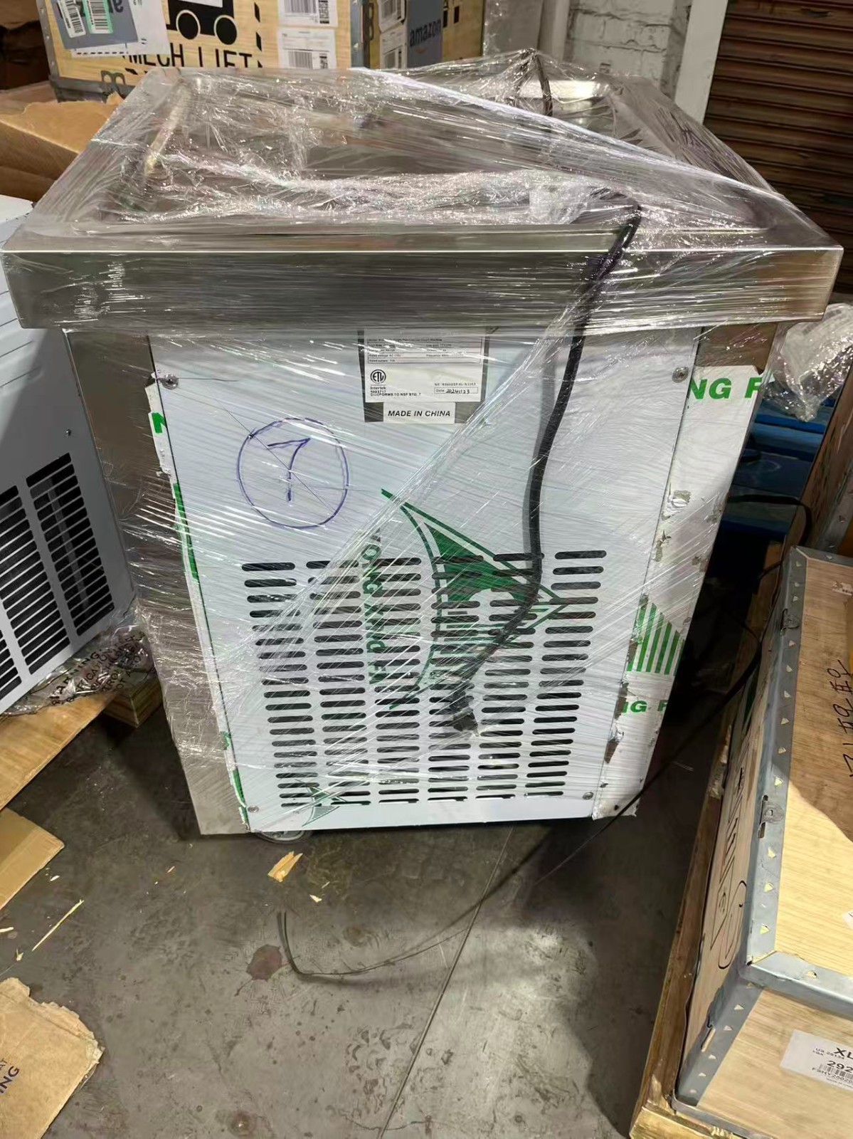 Commercial ETL 21''x21" square pan roll ice cream machine fried ice cream maker