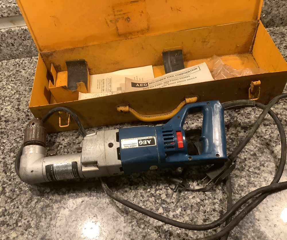 AEG Corded 1/2" Drill And Right Angle Drill Model D-122rk