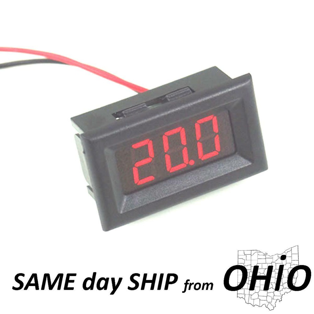 12V volt meter car audio dash mount R