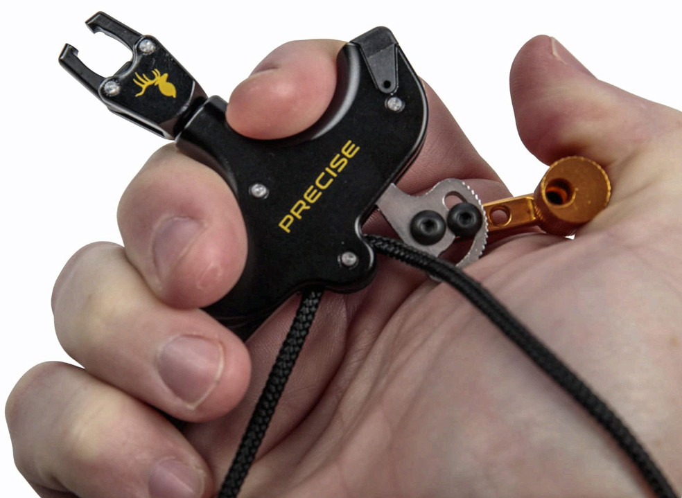 Precise 4-Finger Bow Release w/ Strap, 360° Rotating Caliper, Thumb Trigger