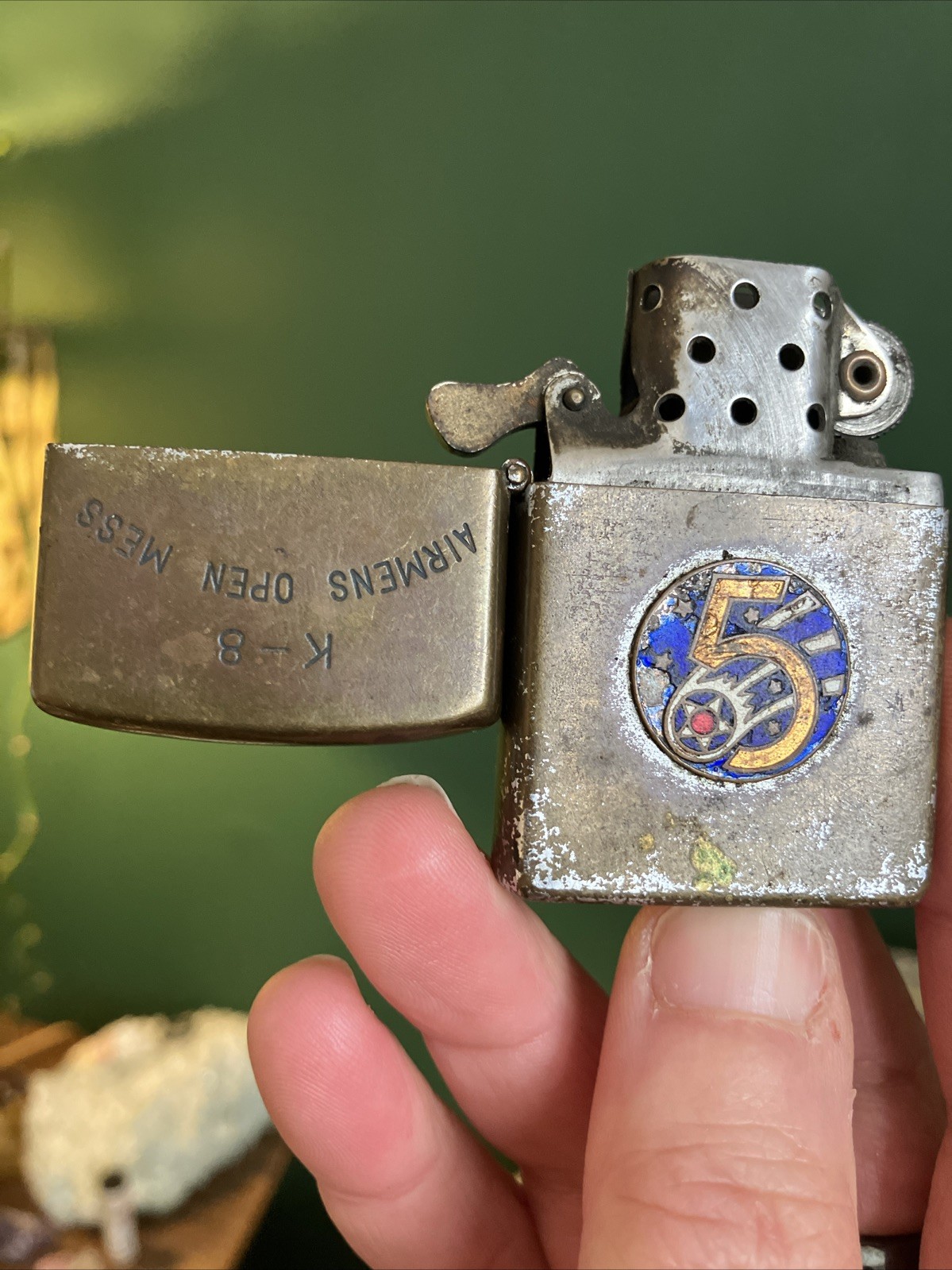 1950s Korean War K-8 Airmens Open Mess 5th AirForce Lighter TrenchArt Korea Map