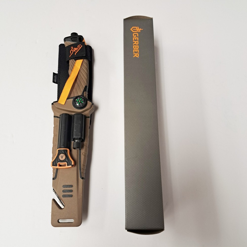 Tactical Fixed Blade Survival Knife with firestarter, LED light, compass, MORE!