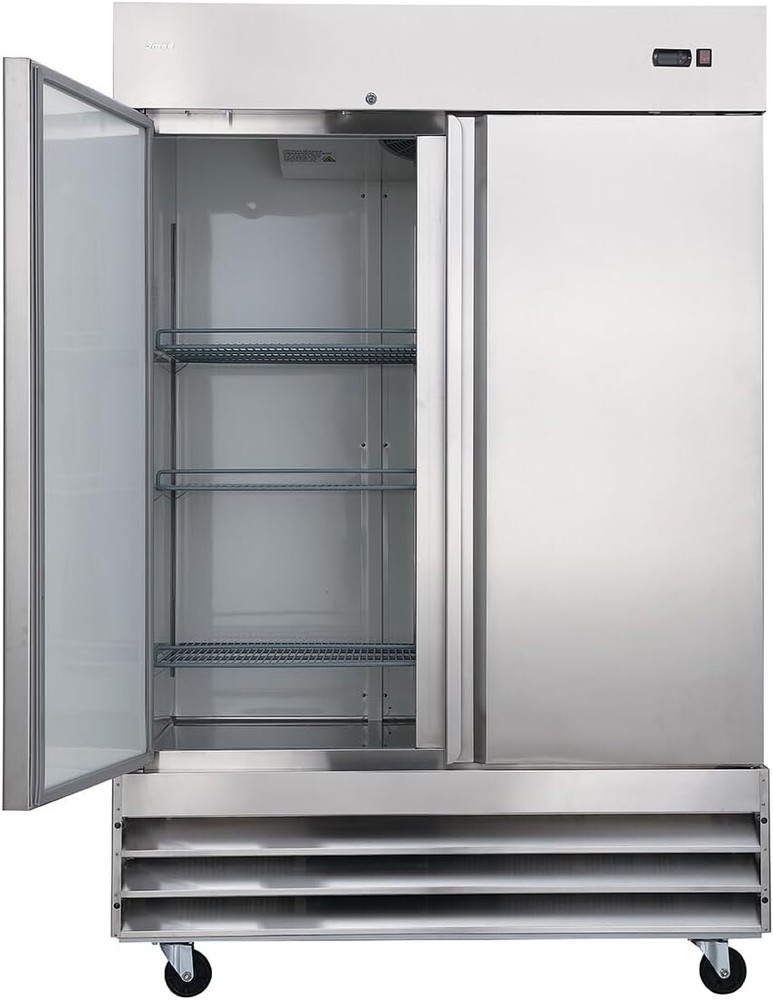 Smad Refrigerator 47 Cu.Ft Commercial Fridge 2 Section Solid Door Refrigerators