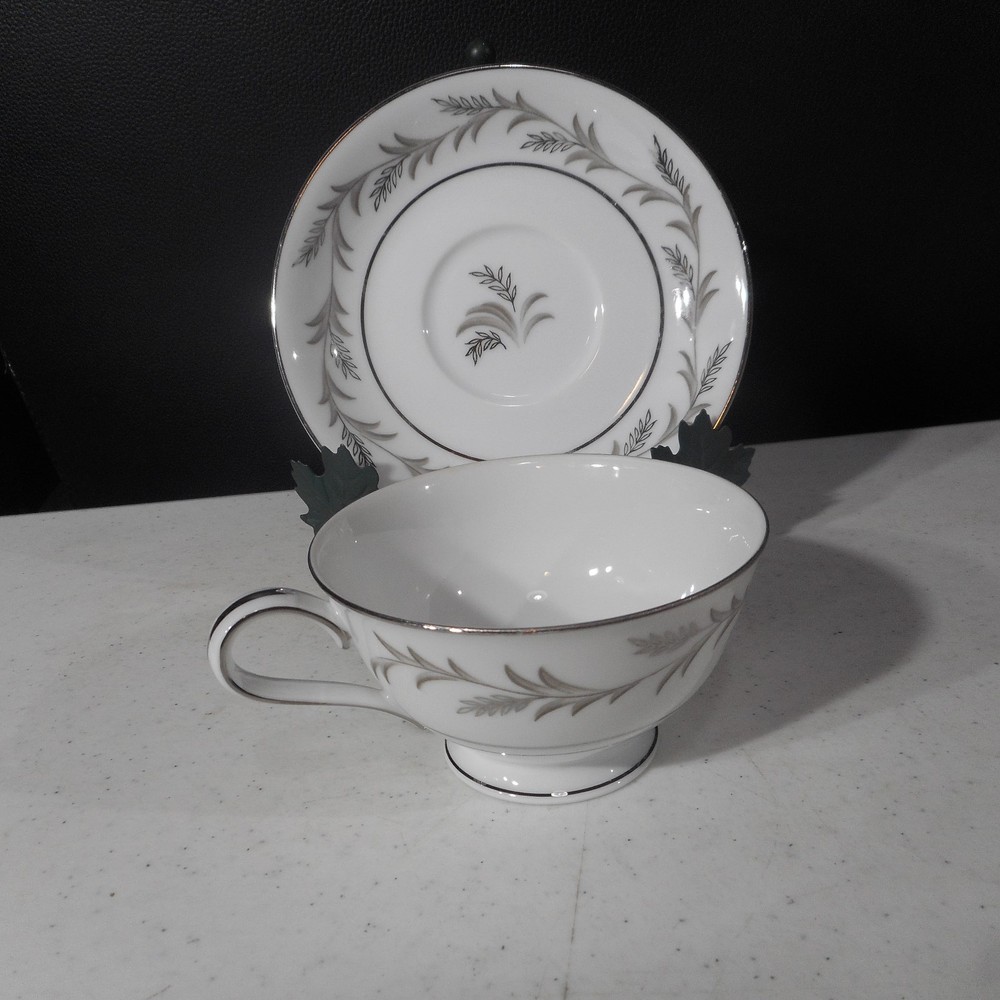 Noritake China Glendon Footed Cup & Saucer Set #5423