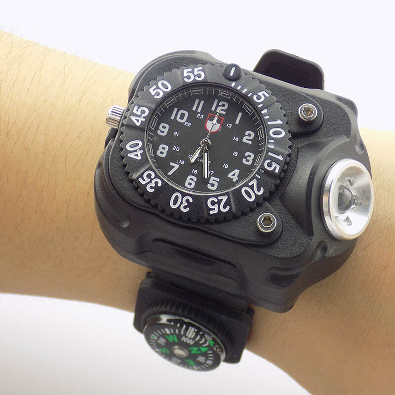 Tactical LED flashlight watch Rechargeable Wrist Watch Flashlight Light Torch