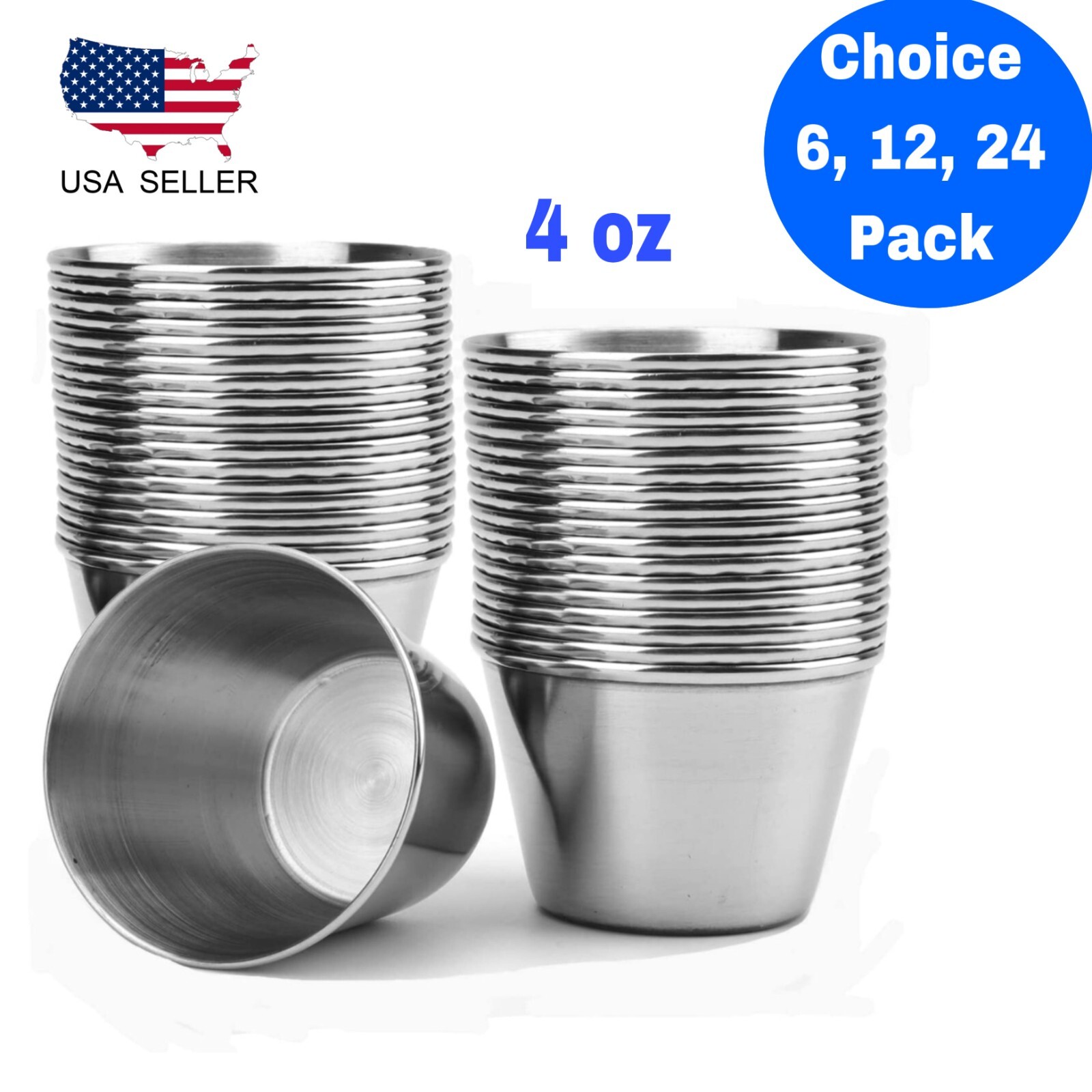 4 oz Sauce Cups  Stainless Steel Condiment Portion Cup Dipping Sauce Cup