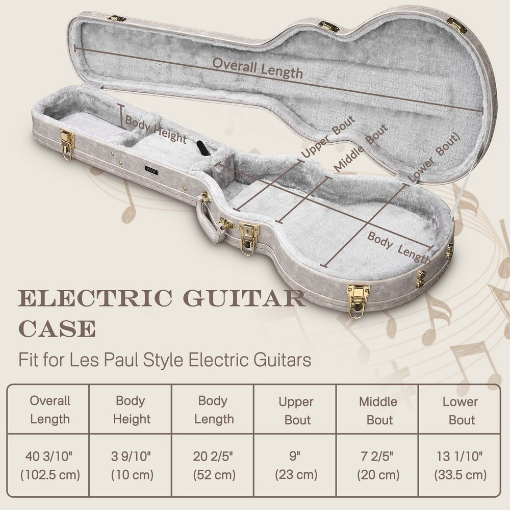 Xcceries Electric Guitar Hard Case with Stand & Backpack Strap for LP Style