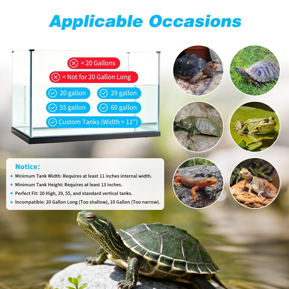 Large Standing Turtle Basking Platform With Ramp 12 Inch Width Resting Area