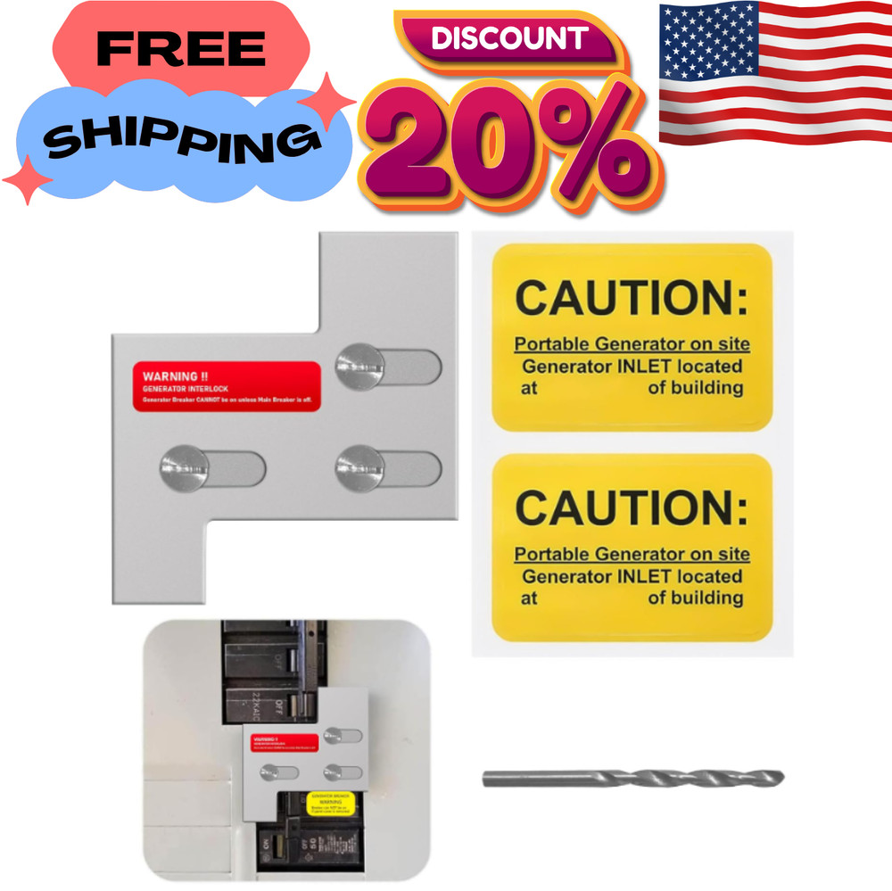 Generator Interlock Kit Compatible with General Electric GE 150 or 200 Amp Panel