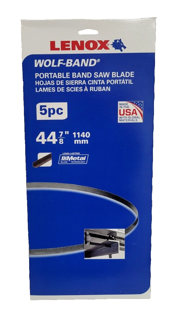 44-7/8" x 1/2 x 24 TPI Band Saw Blade Lenox Wolf-band 8010938PW245 Pack of 5