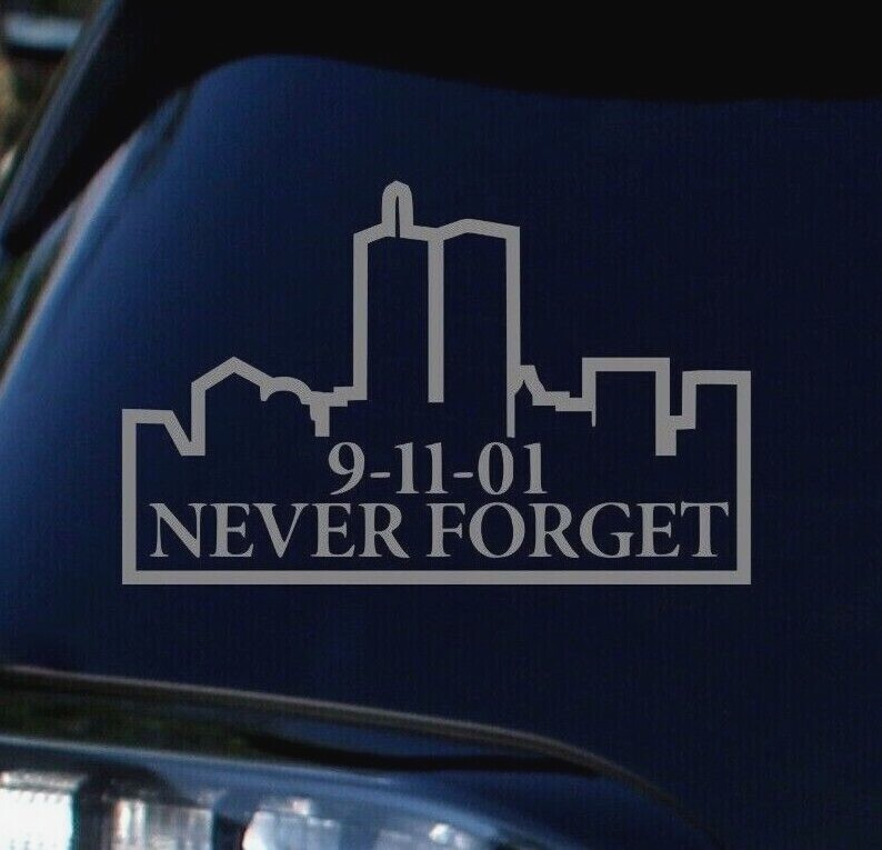 911 Sticker Outlined Version Never Forget Decal