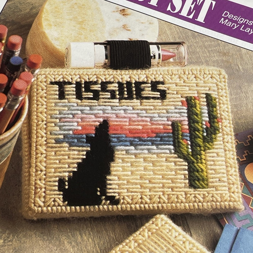 Southwest Set Notepad & Tissue & Checkbook Holder Annie's Plastic Canvas Pattern