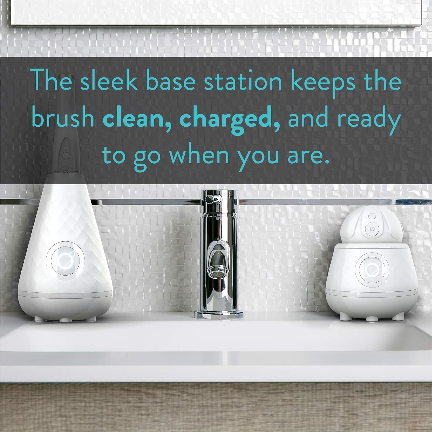 Tao Clean UMMA DIAMOND Sonic Toothbrush with UV Sanitizing Cleaning Station WHT