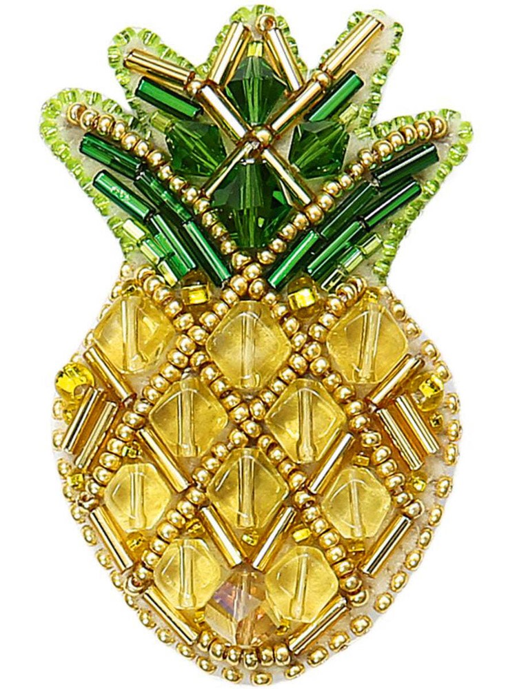 Crystal Art Beadwork kit for creating brooch BP-230C Pineapple
