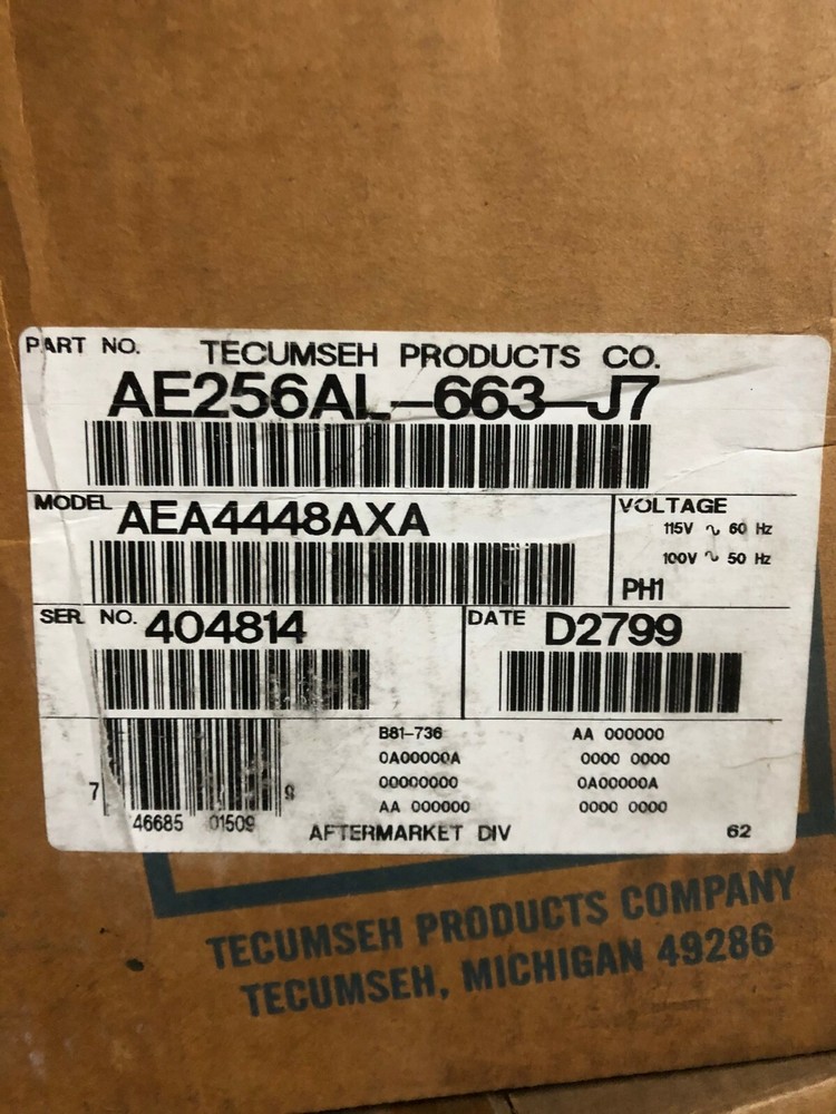 (NOS) TECUMSEH COMPRESSOR AE256AL-663-J7
