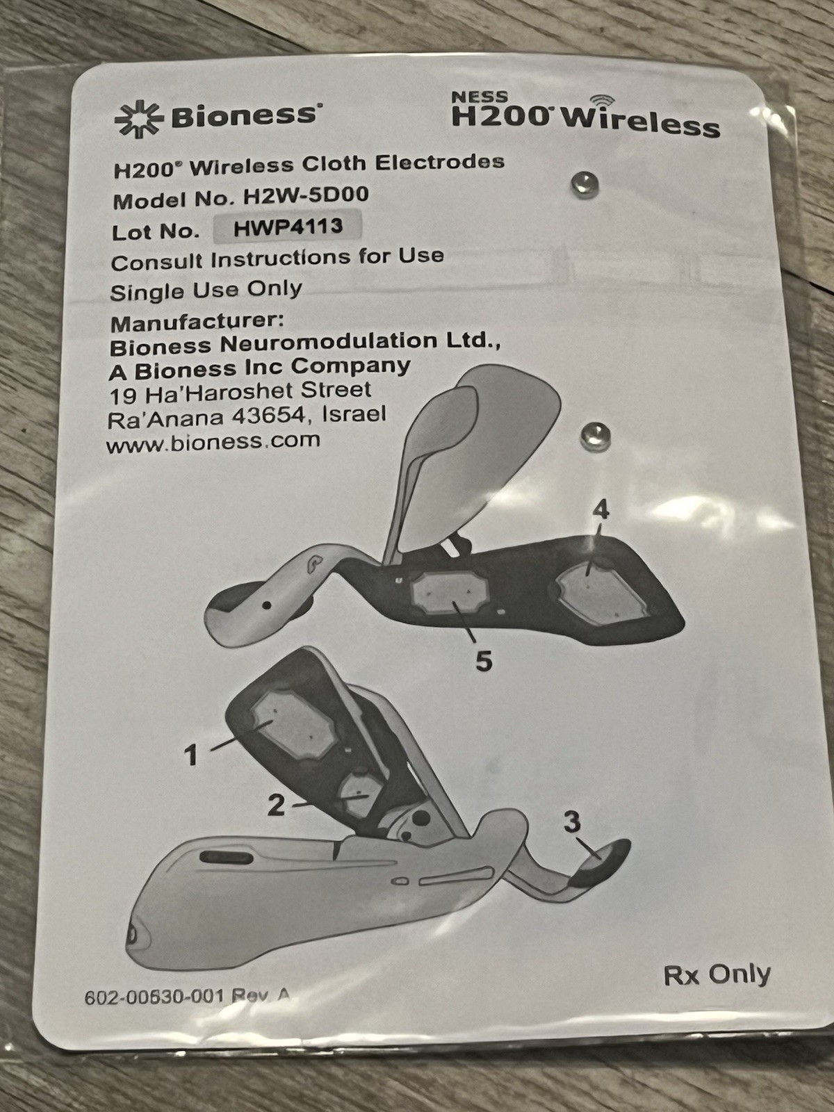 2 Packs Of New H200 Bioness cloth Wireless electrodes Pads