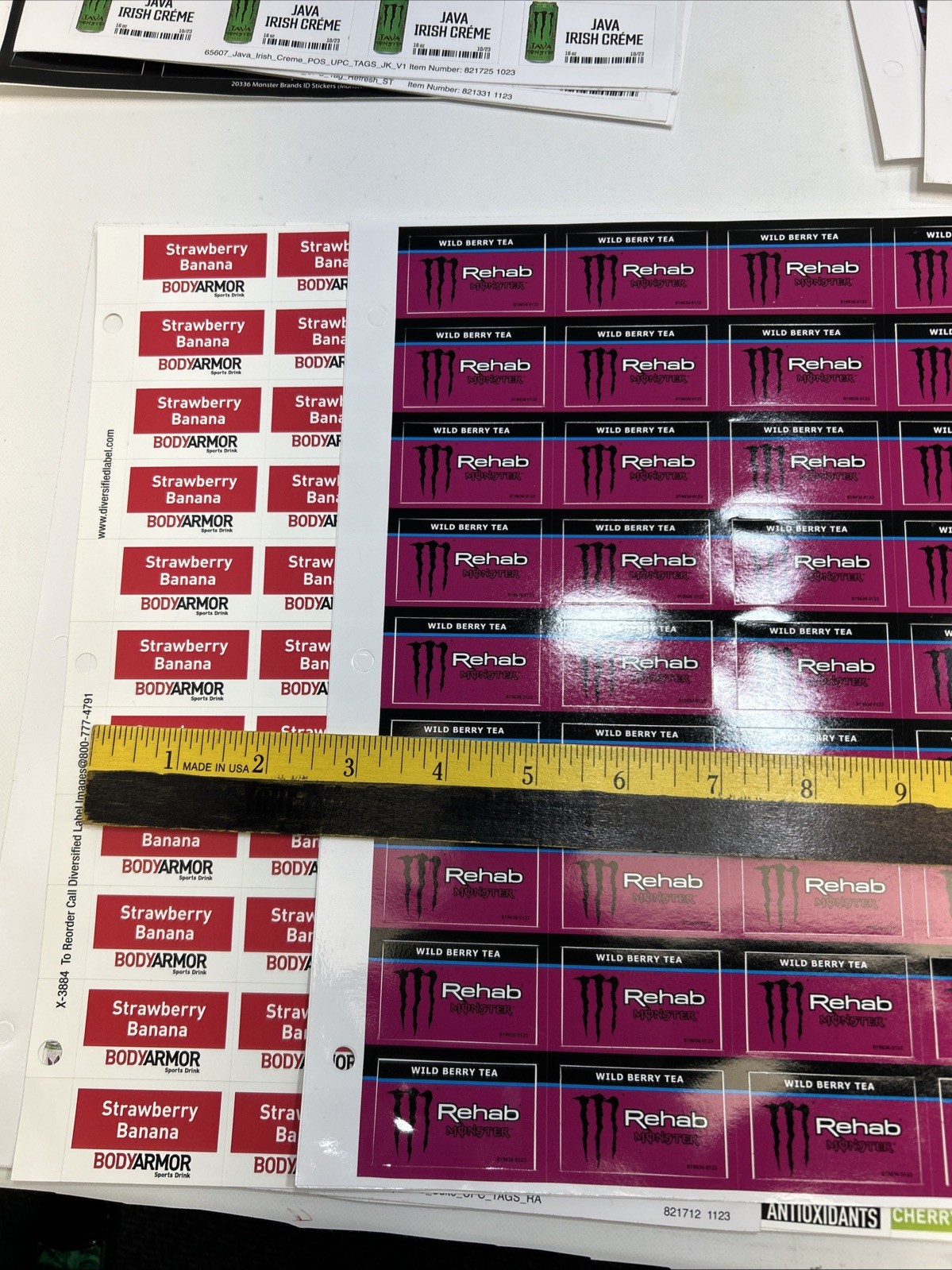 Coca-Cola Co. Drink Products Sticker / Shelf Tags 1”x 1-5/8” (16 Sheets)
